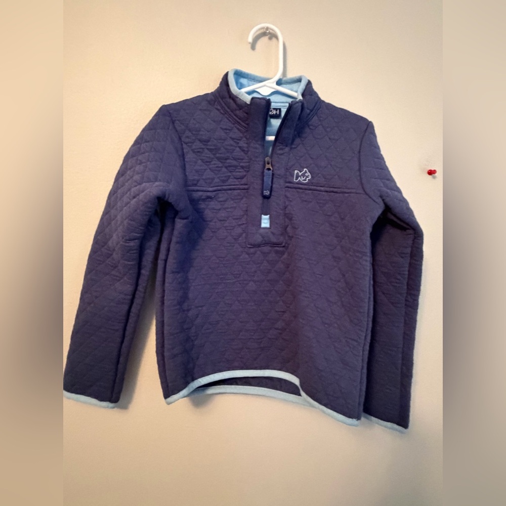 Children's Quilted Half-Zip Pullover Sweatshirt - Navy